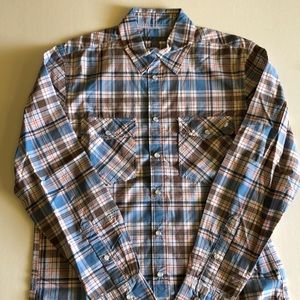 Old Navy men’s western long sleeved snap buttons down plaid shirts